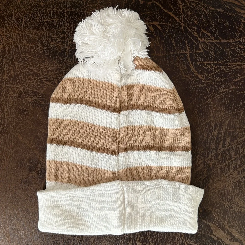 Juncture Women’s Striped Hat- Tan & White